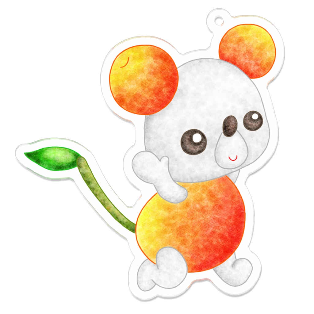 サクランボネズミのアクリルキーホルダー