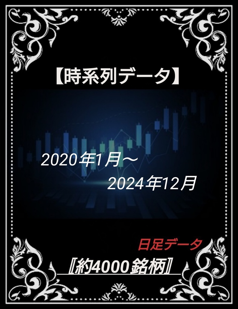 2004年~2000年株価データ5年分販売します