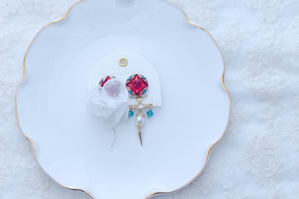 ガラスボタンアクセサリー 