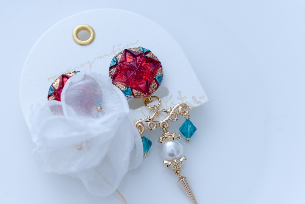 ガラスボタンアクセサリー