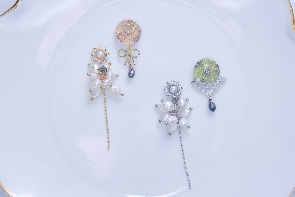 ガラスボタンアクセサリー