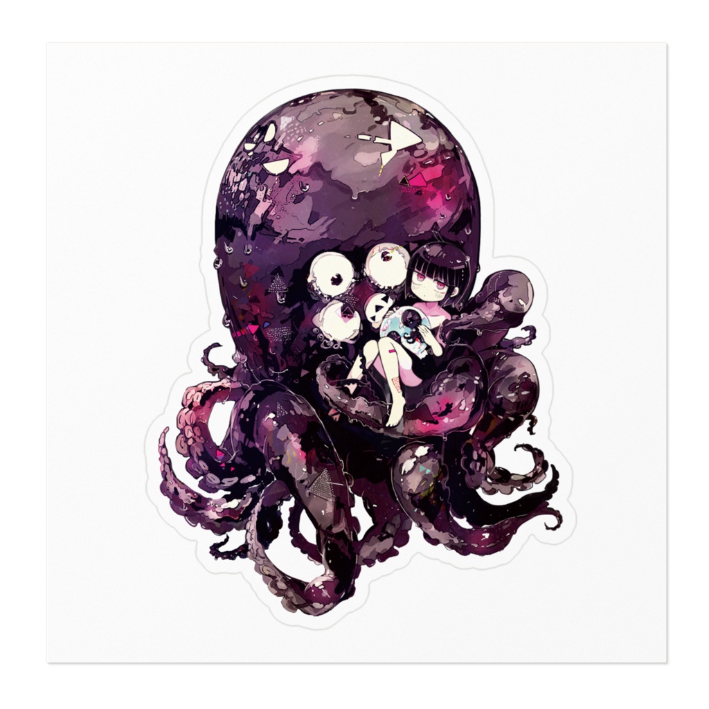 タコ少女ステッカー