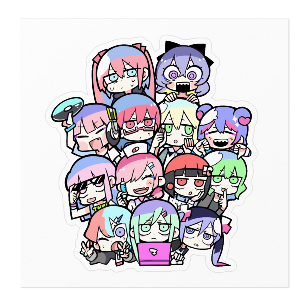 てきとう女子。ステッカー