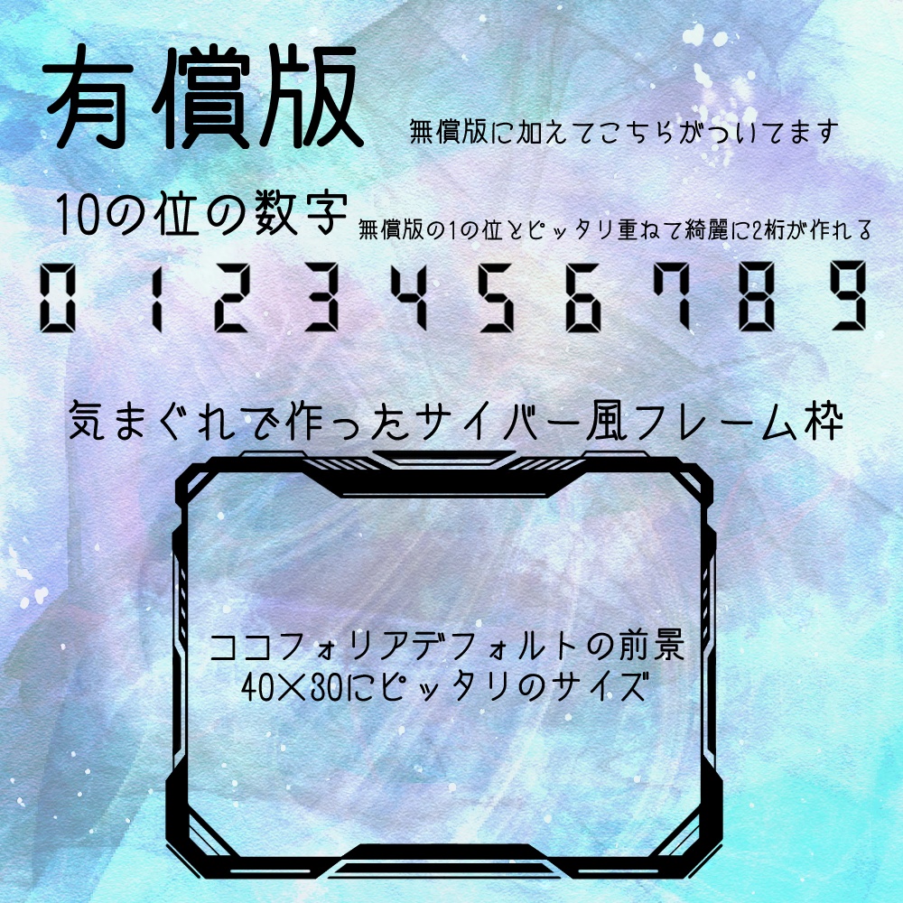 デジタル風数字素材(無料あり)