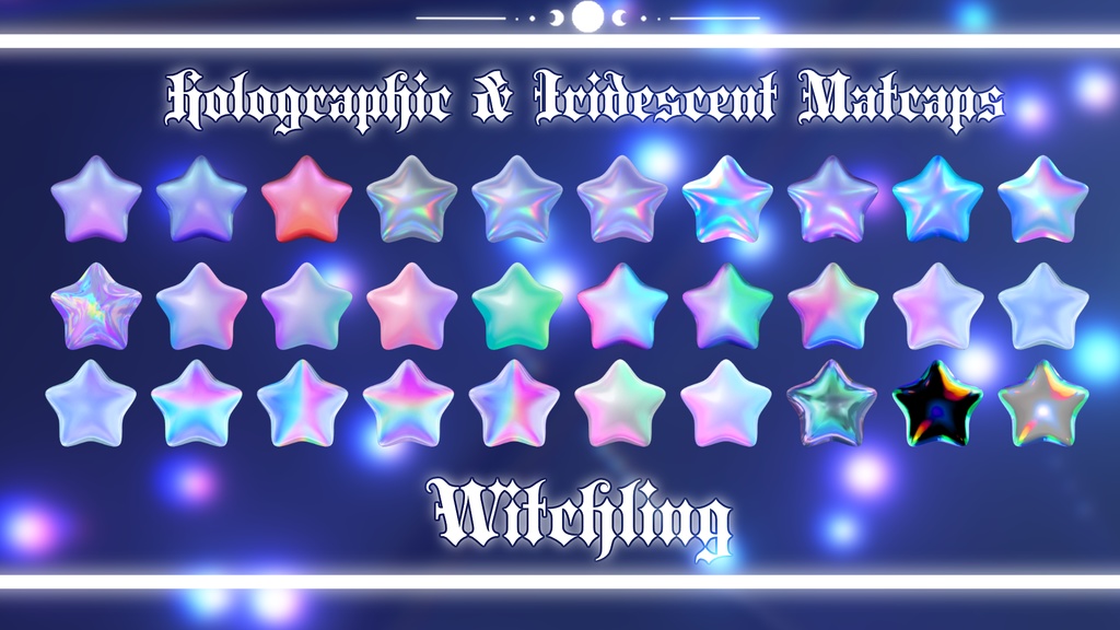 Holographic & Iridescent Matcap Pack 1