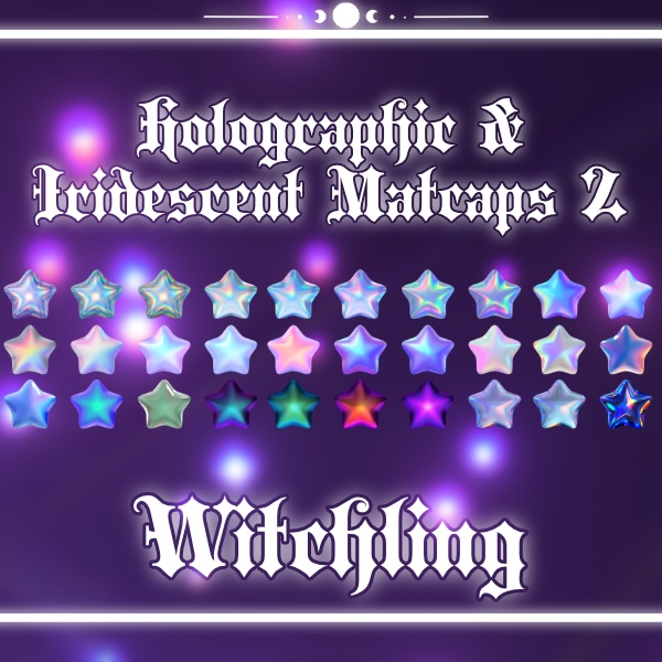 Holographic & Iridescent Matcap Pack 2