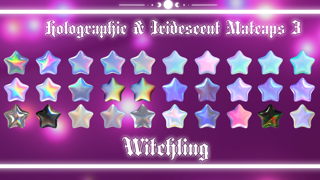 Holographic & Iridescent Matcap Pack 3