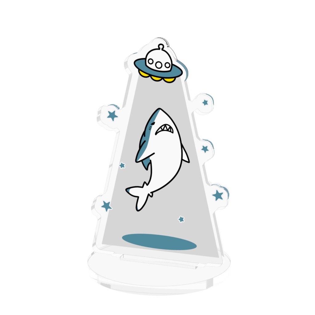 UFOとサメのアクリルフィギュア