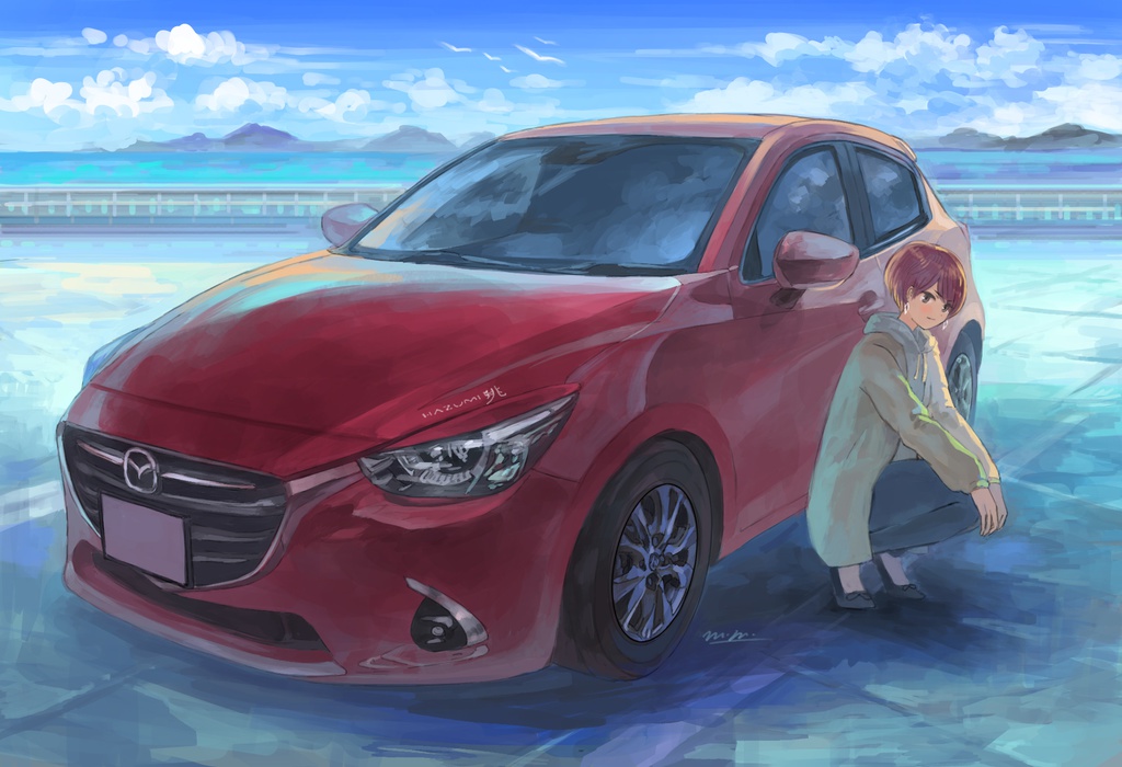 愛車+愛車擬人化オーダーイラスト