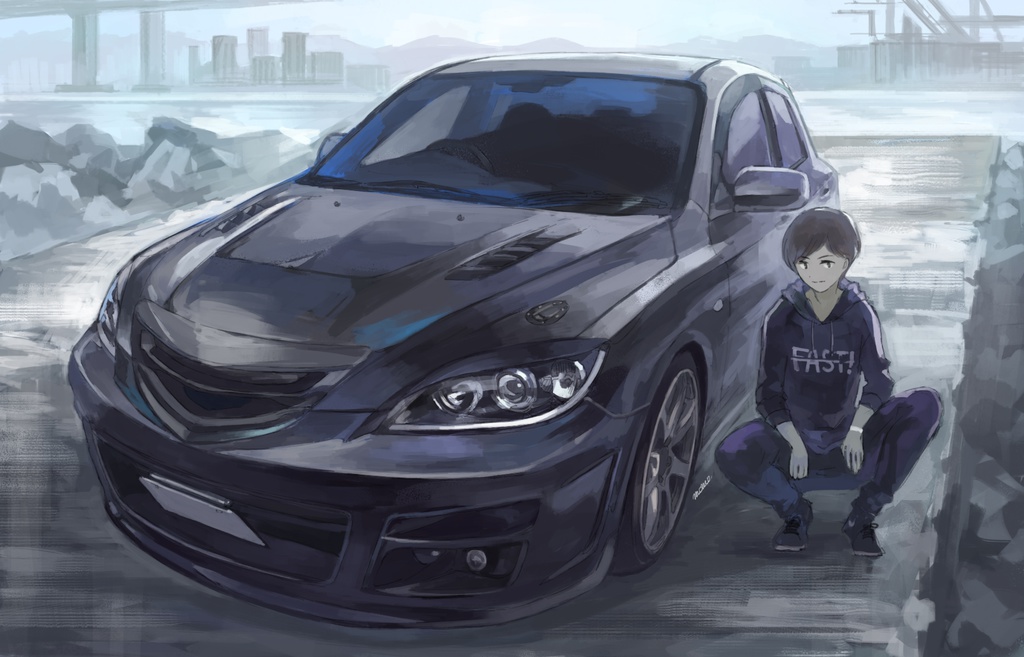 愛車+ご本人オーダーイラスト