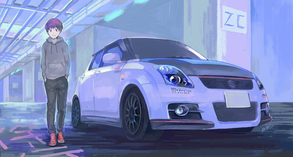 愛車+ご本人オーダーイラスト