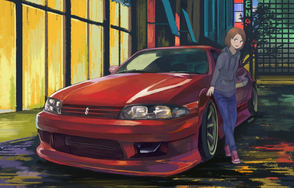 愛車+ご本人オーダーイラスト