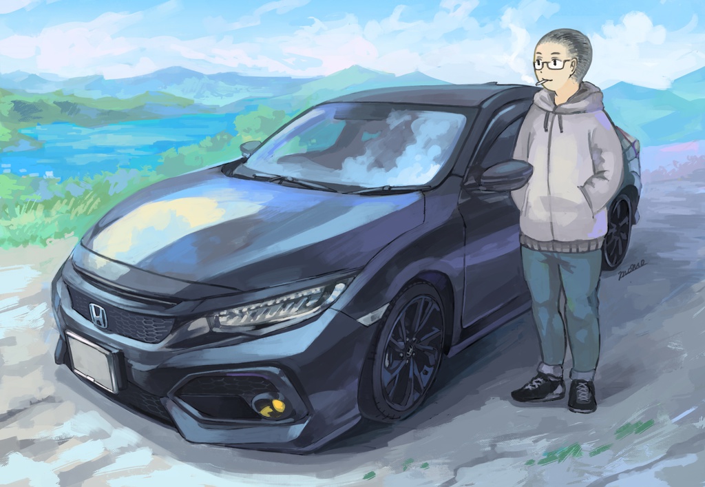 愛車+ご本人オーダーイラスト