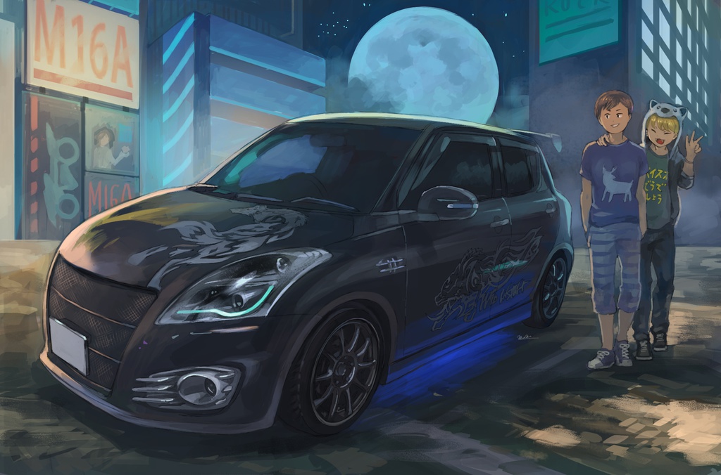 愛車+ご本人オーダーイラスト