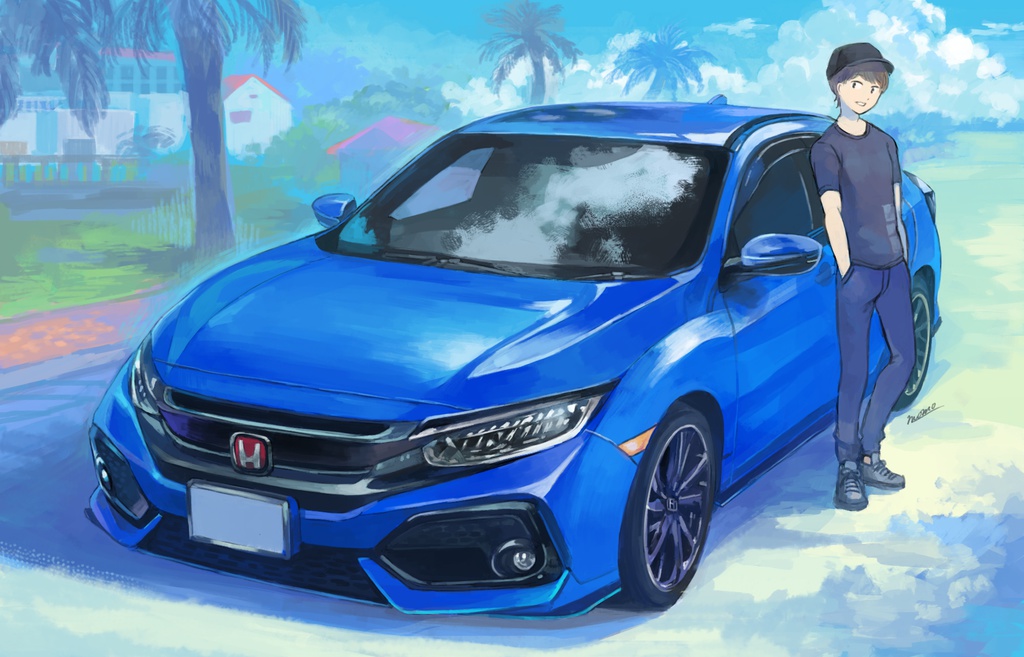 愛車+ご本人オーダーイラスト