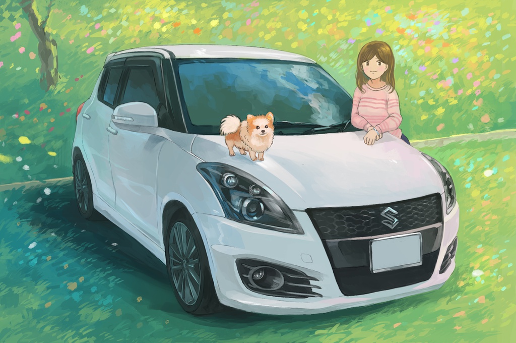 愛車+ご本人オーダーイラスト