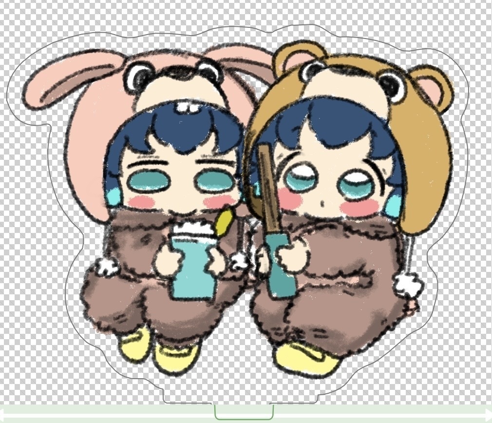 テーマパークばぶﾁﾛ’s アクリルスタンド・ステッカーセット