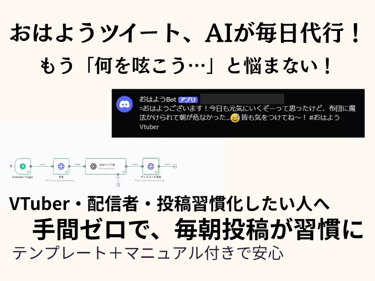 ゼロからできる!毎朝おはよう自動投稿Bot【n8n+ChatGPT】完全導入テンプレート
