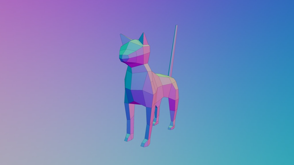 無料 ねこ(低ポリ)