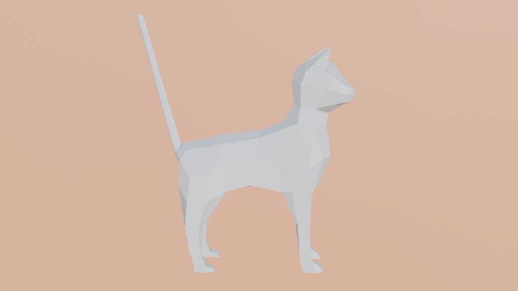 無料 ねこ(低ポリ)