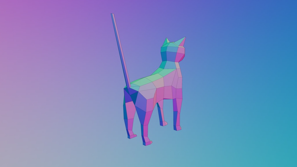 無料 ねこ(低ポリ)