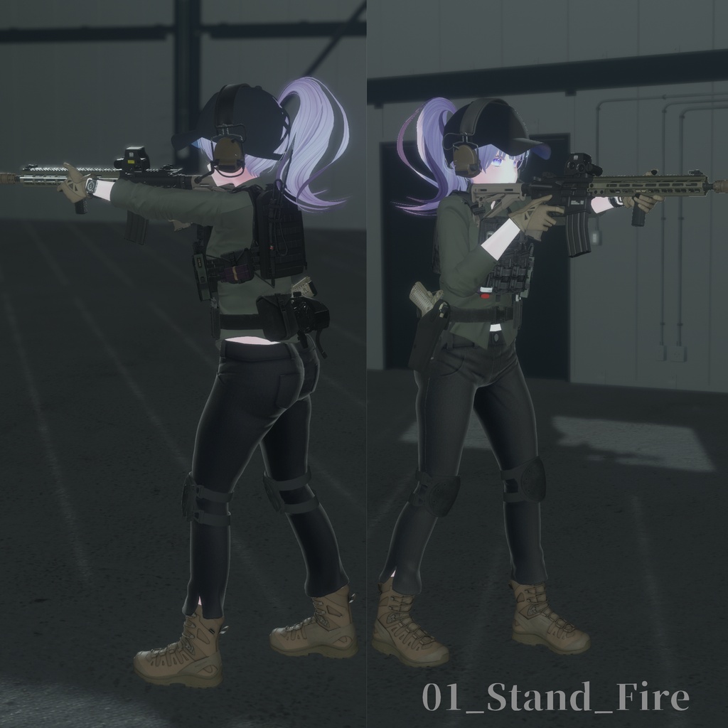 【VRC想定】AR15ポーズパック Vol.1(9ポーズ)