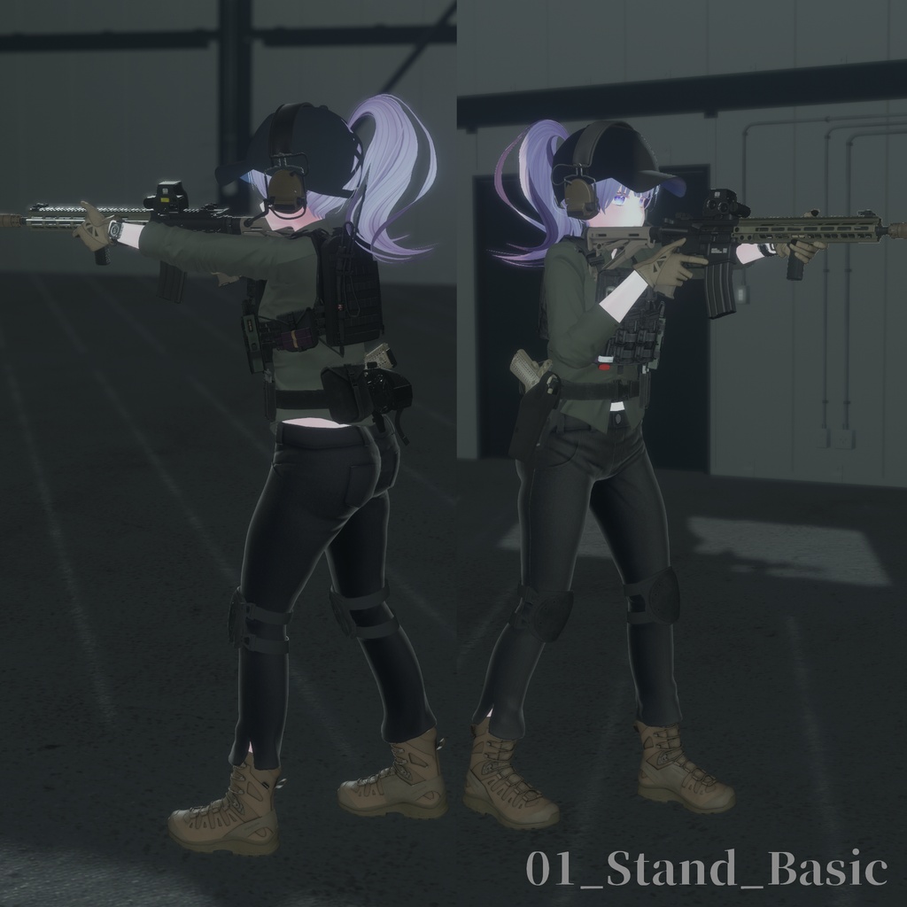 【VRC想定】AR15ポーズパック Vol.1(9ポーズ)