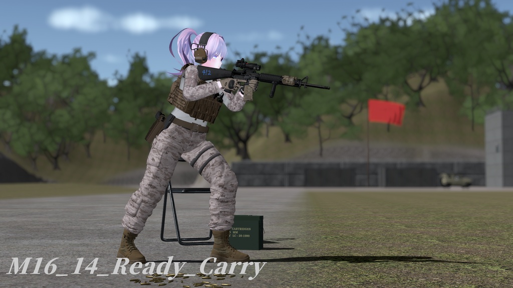 【VRC想定】AR15ポーズパック Vol.2(18ポーズ)