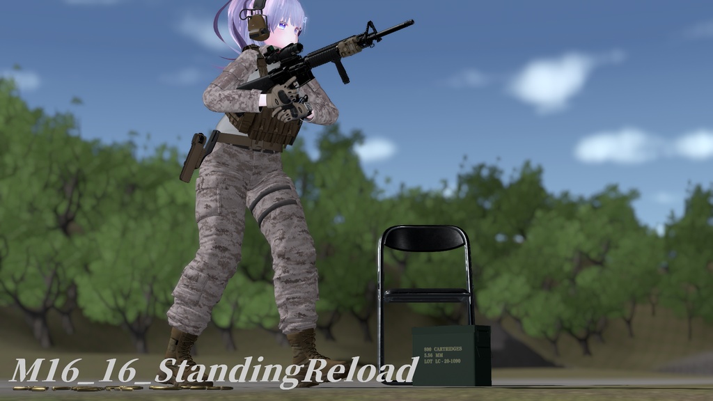 【VRC想定】AR15ポーズパック Vol.2(18ポーズ)