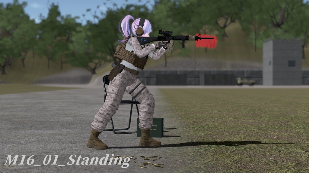 【VRC想定】AR15ポーズパック Vol.2(18ポーズ)