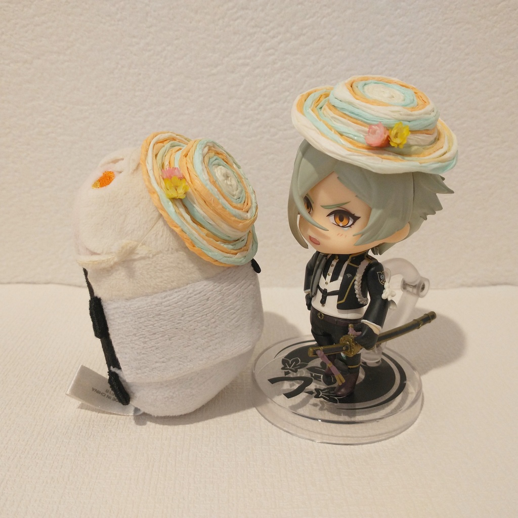 ぬい用 カンカン帽(ミニ花付き)