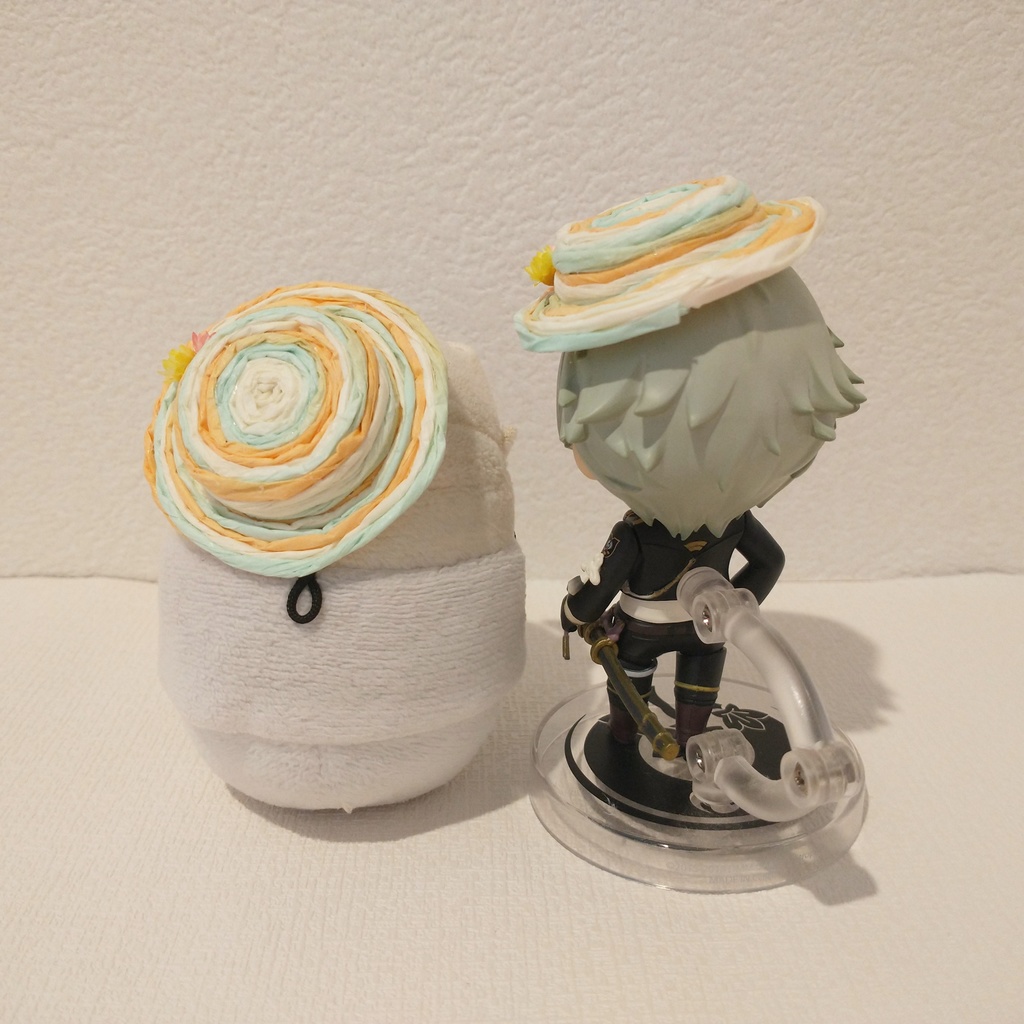 ぬい用 カンカン帽(ミニ花付き)