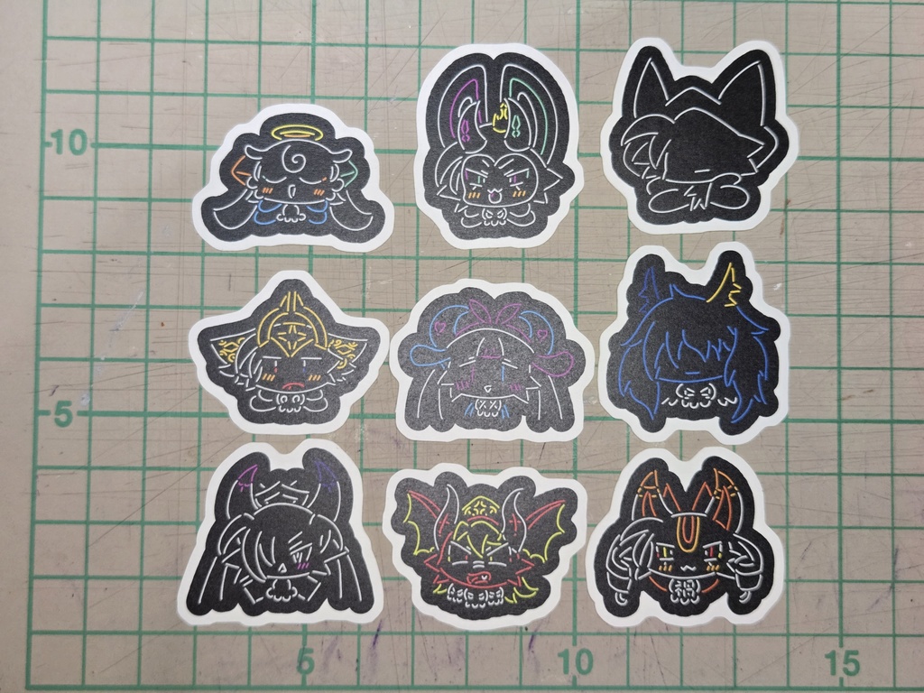 DVCNネオン風ステッカー9種