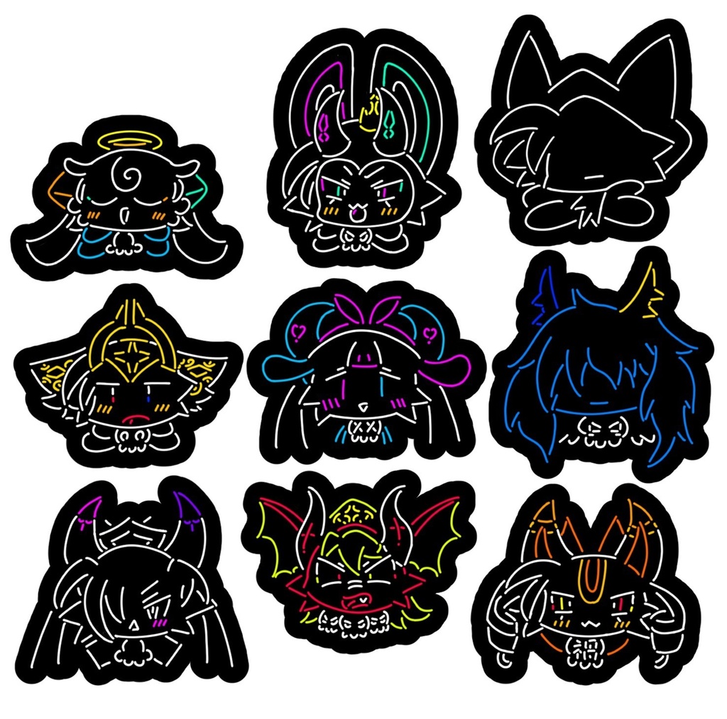 DVCNネオン風ステッカー9種