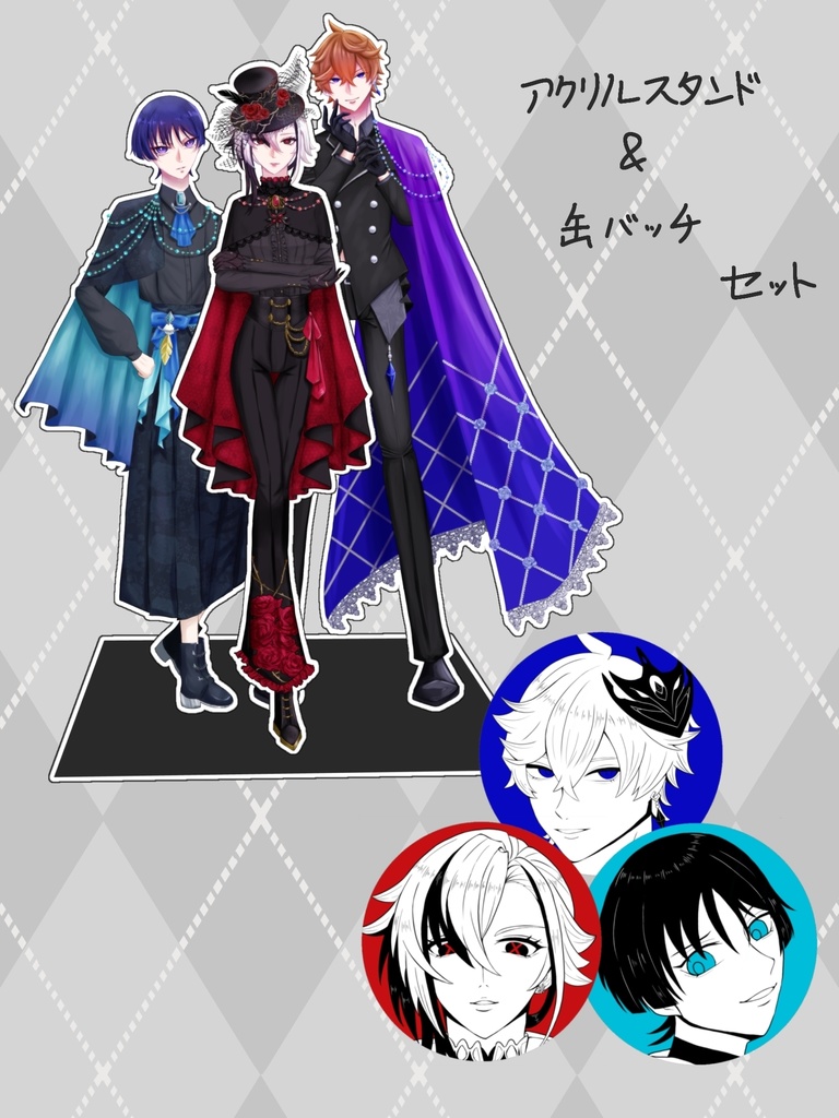 原神 缶バッチ３種&アクスタセット