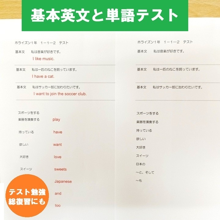 【 ダウンロード 中1 英語 令和8年度 ニューホライズン 】英文法練習+単語テストプリント【1年分】
