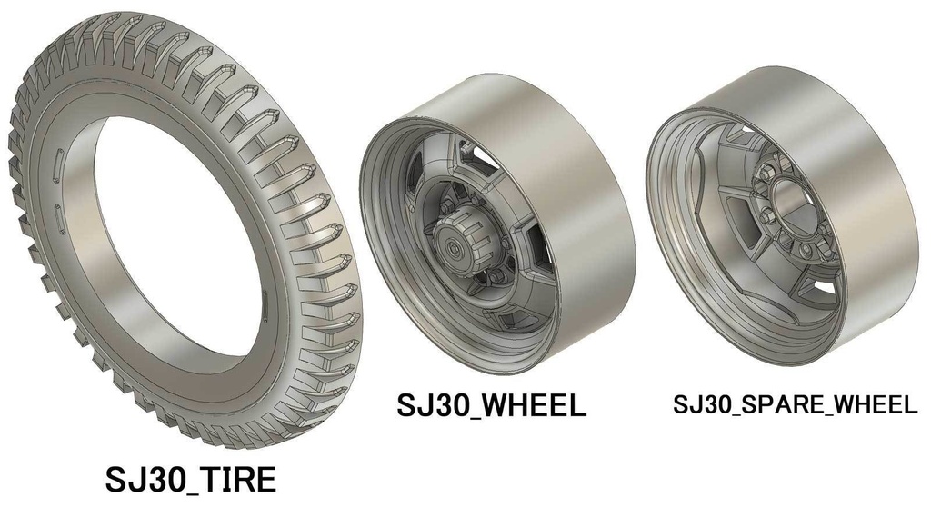 【STL】アオシマ 1/32 JA11 jimny ゲタ山タイヤ3Dプリントデータ