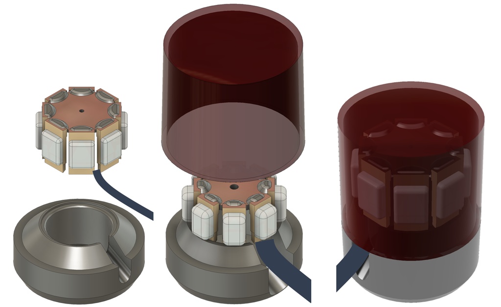 【STL】回転灯作成用LED固定治具の3Dプリントデータ