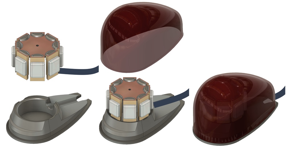 【STL】回転灯作成用LED固定治具の3Dプリントデータ