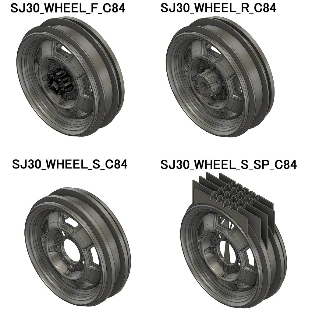 【STL】WPL 1/10 C74-1 jimny ホイール3Dプリントデータ