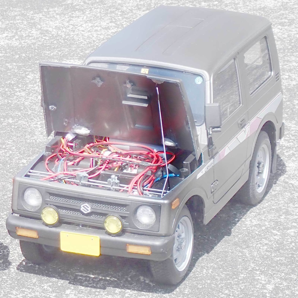 【STL】WPL 1/10 jimny ボンネット・ステー作成用ガイド2D/3Dデータとパネル2Dデータ