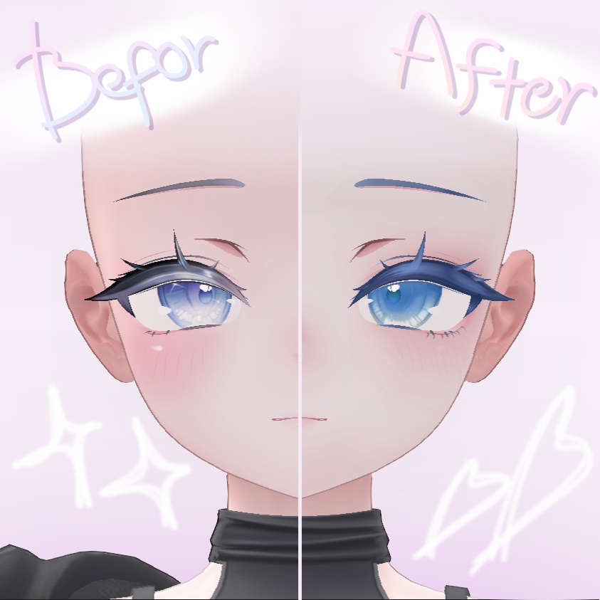 【Sio (しお) 対応】 - Make up & Eye texture - ~Staring Eyes~