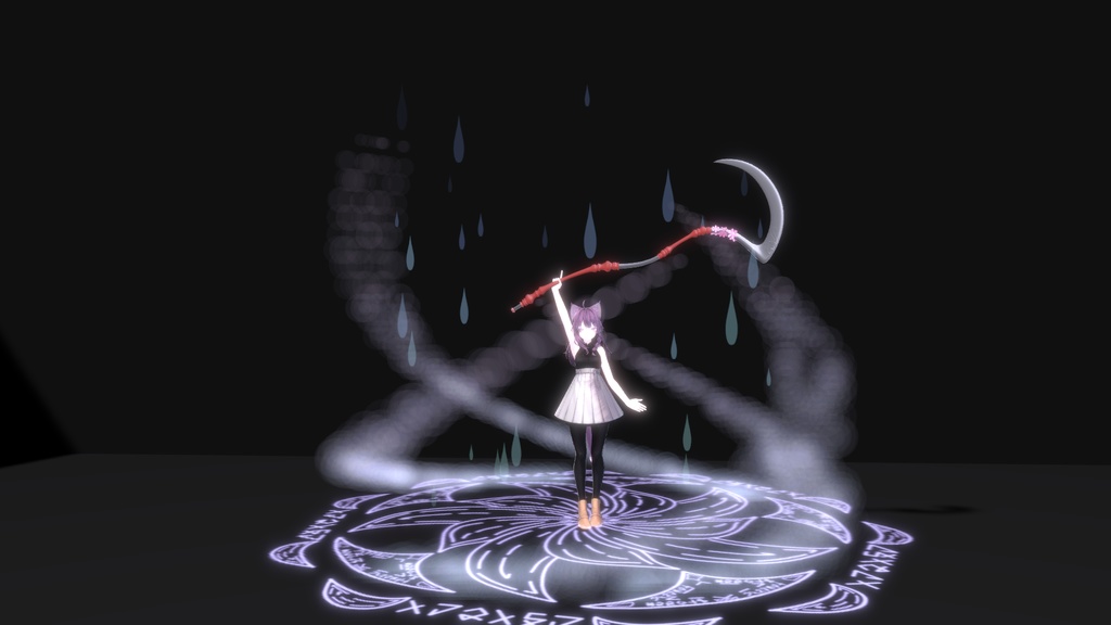 🌸セール中✨【オリジナル3Dモデル】LunaticBlossom_Scythe ~狂った華の鎌~ (ルナティックブロッサムサイズ) 魔法 鎌 武器 MA対応