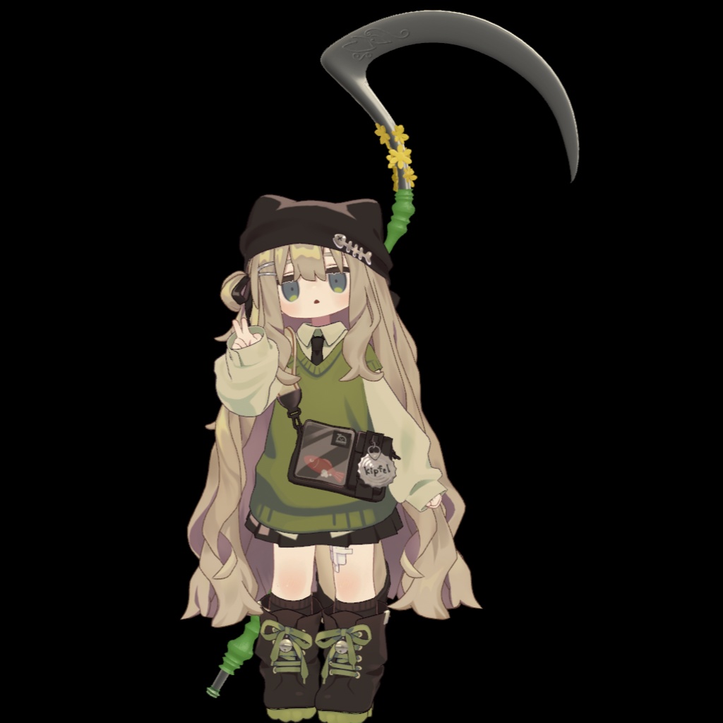 🌸セール中✨【オリジナル3Dモデル】LunaticBlossom_Scythe ~狂った華の鎌~ (ルナティックブロッサムサイズ) 魔法 鎌 武器 MA対応