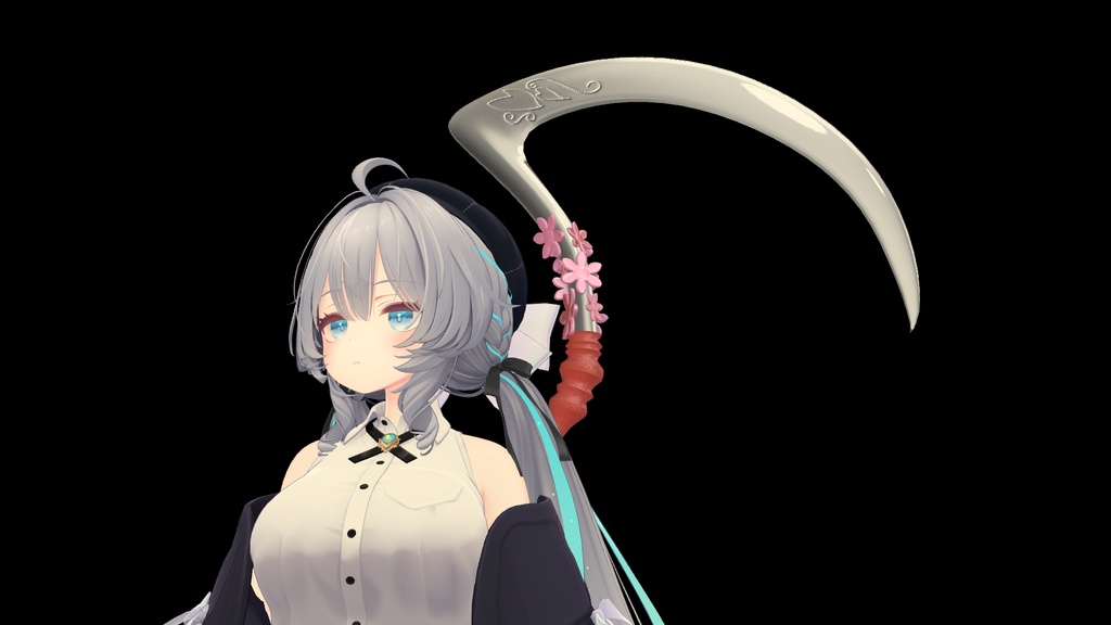 🌸セール中✨【オリジナル3Dモデル】LunaticBlossom_Scythe ~狂った華の鎌~ (ルナティックブロッサムサイズ) 魔法 鎌 武器 MA対応