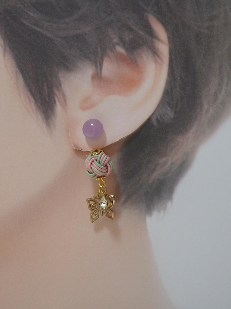 水引ピアス☆和風ピアス☆ガラスピアス