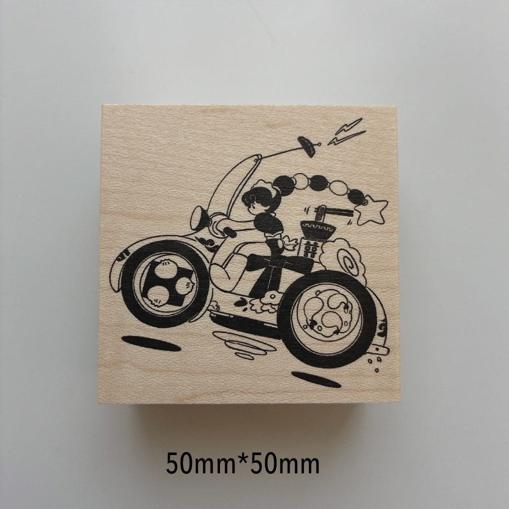 【ハンコ】5cm　バイクの世界ちゃん