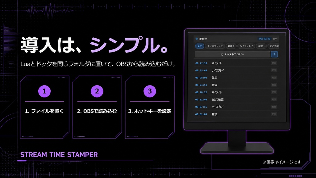 配信の見どころをホットキーで記録|Stream Time Stamper for OBS Studio(非公式)【切り抜き/Premiere Pro/YMM4】