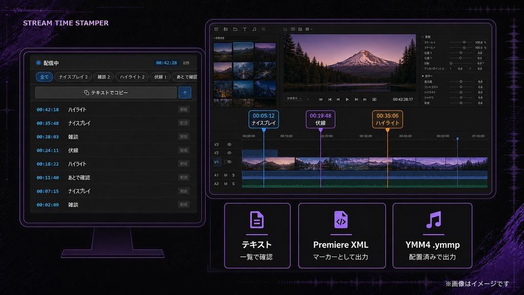 配信の見どころをホットキーで記録|Stream Time Stamper for OBS Studio(非公式)【切り抜き/Premiere Pro/YMM4】