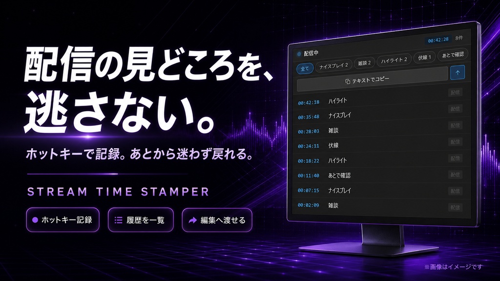 配信の見どころをホットキーで記録|Stream Time Stamper for OBS Studio(非公式)【切り抜き/Premiere Pro/YMM4】